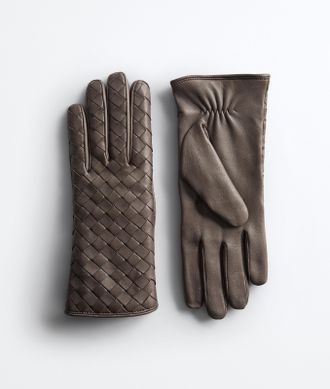 Bottega Veneta Guanti in pelle Intrecciato - Grigio - Donna - 6_5