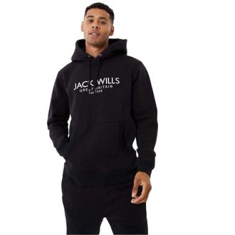 Jack Wills Heren Batsford Logo Hoodie (Zwart)