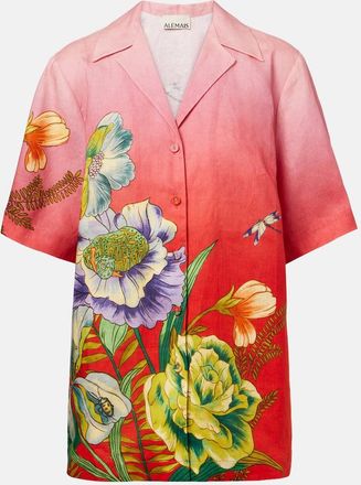 Alemais Alémais Camicia Inez in lino con stampa floreale