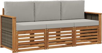 vidaXL Juegos De Sof&aacute;s 3 Uds. Madera De Acacia S&oacute;lida Vidaxl