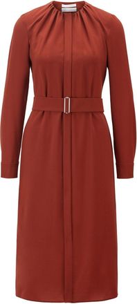 HUGO BOSS Womens Dibanora1 Dress in Brown Viscose - Size 6 UK