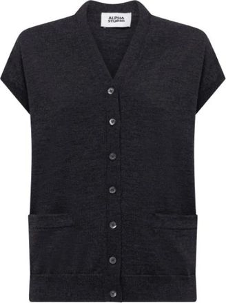Alpha Studio Gilet Timeless - Dames - Vesten - Zwart - M - Wol - Truien & Vesten