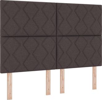 vidaXL Headboard with LED Strip Lights Adjustable Brown 160 cm Fabric vidaXL