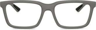 Prada square-frame logo glasses - men - Plastic - 53 - Grey