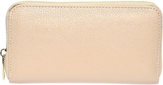 Roberta M Beige Rundleer Portemonnee