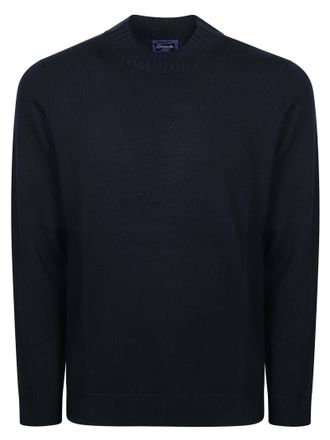 Drumohr Merino Long-Sleeve Ribbed Detail Merino Wool Sweater