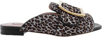 Bally Janaya Calf-Hair Leopard Slide Sandals