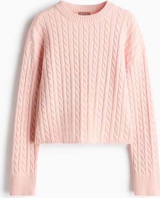 H&M Pullover mit Zopfmuster - Pink