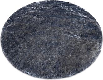 RugsX Rugsx - Alfombra De Lavado Moderna Lapin C&iacute;rculo, Shaggy Antideslizante Marfil / Negro Black Circulo 100 Cm