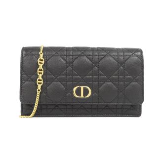 Dior Black Leather Chain/Shoulder Wallet (Pre-Owned)