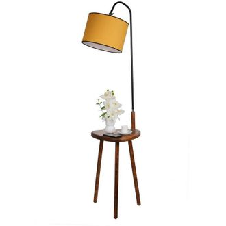 Wonderlamp L&aacute;mpara De Pie Con Mesa Colbert Mostaza