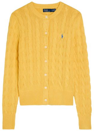 Polo Ralph Lauren Cable-knit Cotton Cardigan - Yellow - XL (UK16 / XL)