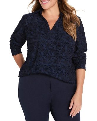 Nic+Zoe Nic+Zoe Plus Any Occasion Clipped Jacquard Top