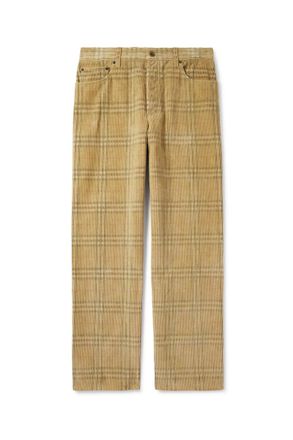 Burberry Straight-Leg Checked Cotton-Corduroy Trousers