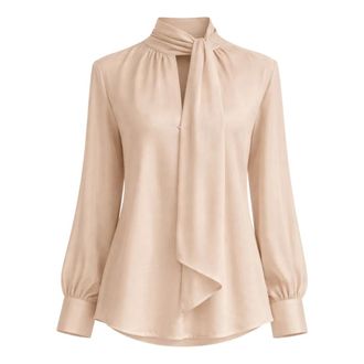 Seventy Blouses, female, Beige, Size: S Elegant Blouse