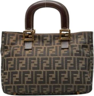Fendi Pre-owned Handbags, female, Brown, Size: ONE SIZE Pre-owned Canvas Handbag