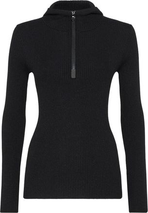 Brunello Cucinelli Hooded Ribbed Knit Sweater