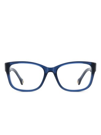 Carolina Herrera square-frame logo-detail glasses - Blue