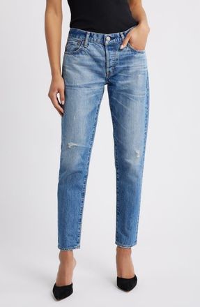 Moussy Vintage Wrentham Tapered Ankle Jeans in Blue at Nordstrom, Size 23