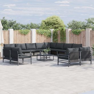 Berkfield Home Garden Sofa Set 13 pcs Anthracite Steel