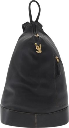 Loewe Pre-owned Backpacks, female, Black, Size: ONE SIZE Pre-owned Vintage Leather Bucket Backpack