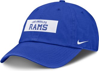 Nike Los Angeles Rams Primetime Club Wordmark Nike Mens NFL Adjustable Hat in Blue | NF024NP9X-ZW0
