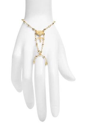 Vidakush Rosary Cross Hand Chain in Gold at Nordstrom, Size 6