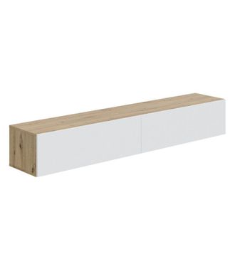 Home Heavenly Home Heavenly - Mueble Tv Flotante 180 Cm Keoni, Estilo N&oacute;rdico Minimalista. 180x28x34,5 Cm. Color: Blanco - Roble Nodi