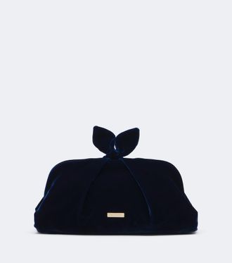 Aquazzura Bow Tie velvet clutch