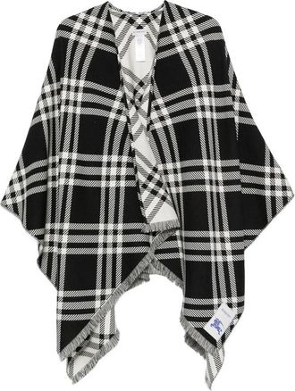 Burberry Check Frayed Cape