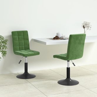 vidaXL Vidaxl - Sillas De Comedor Giratorias 2 Unidades Terciopelo Verde Oscuro