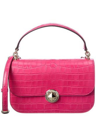 Kate Spade New York Kate Spade New York Audrey Croc-Embossed Leather Top Handle Flap Crossbody