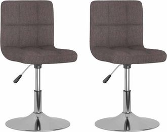 vidaXL Sillas De Comedor Giratorias 2 Unidades Tela Gris Taupe Vidaxl