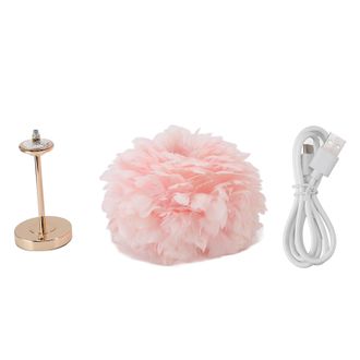 OEM L&aacute;mpara De Mesa Con Difusor De Plumas, Regulador T&aacute;ctil Con 3 Temperaturas De Color, Carga Usb, Ideal Para Restaurantes, Salas De Estar Y Dormitorios