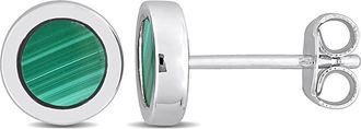 Delmar Sterling Silver Malachite Stud Earrings in Green at Nordstrom Rack