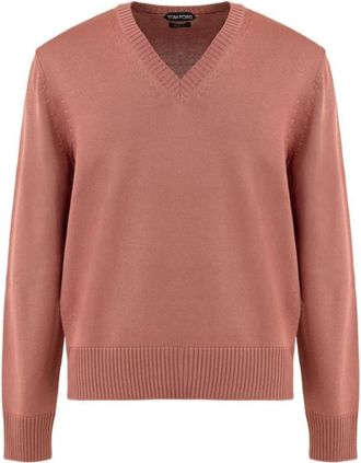 Tom Ford Accessories - Heren - V-hals truien - Roze - L - Truien & Vesten