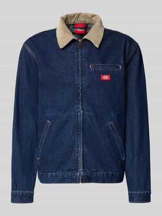 Dickies Jeansjacke mit Label-Detail und Rei&szlig;verschluss in Jeansblau, Gr&ouml;&szlig;e XXL