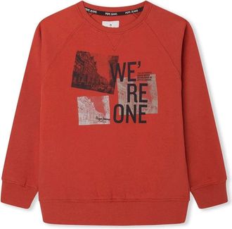 Pepe Jeans London Kids Sweatshirts, male, Red, 16 Y, Raglan Sweatshirt with Photographic Print