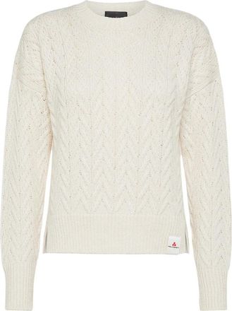 Peuterey Alpaca Cotton Crew-neck Sweater - Dames - Ronde hals truien - Wit - XS - Katoen - Truien & Vesten