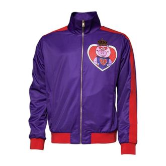 Dolce & Gabbana Year Of The Pig Full Zip Bomber - Heren - Sweatshirts & Hoodies - Paars - Maat: 2XL Viscose