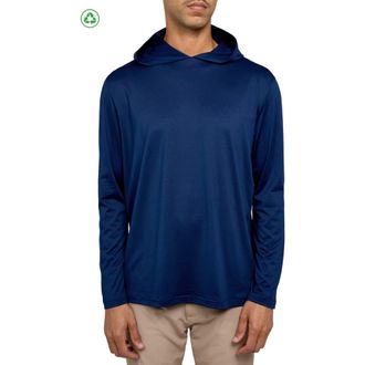 Con.Struct Regular Fit Melange Recycled Performance Hoodie in Navy/blue at Nordstrom, Size Xxx-Large