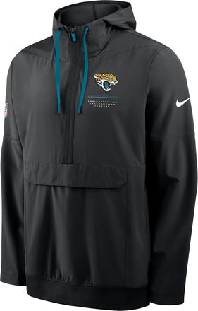 Nike Jacksonville Jaguars Sideline Anorak Nike Mens NFL 1/2-Zip Hooded Jacket in Black | 03AT066K9N-EKU