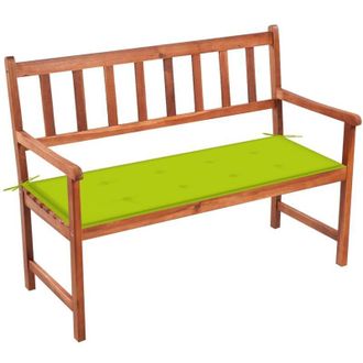 vidaXL Banco De Jard&iacute;n Con Coj&iacute;n Madera Maciza De Acacia 120 Cm Vidaxl