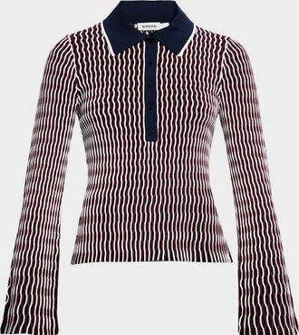 SIMKHAI Colleen Long-Sleeve Polo