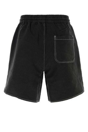 Amiri Mens Black Linen Blend Bermuda Shorts Exterior: Lyocell