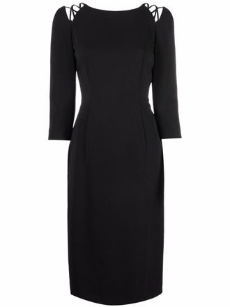 Alberta Ferretti cut-out shift dress - women - Spandex/Elastane/Acetate/Polyester/Viscose - 40 - Black