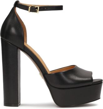 Kazar Leren sandalen met plateauzool en paalhak - Dames - Sandalen met hakken - Zwart - 37 EU - Leer - Schoenen