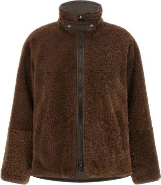Brunello Cucinelli Omkeerbare jas van fuzzy shearling - Dames - Jassen - Bruin - XS - Jassen