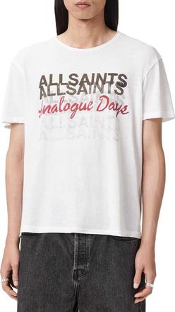 AllSaints Graphite Graphic T-Shirt in Optic White at Nordstrom, Size Xx-Large