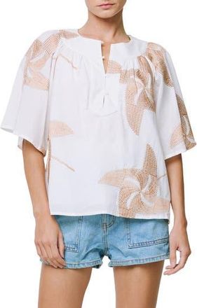 Ciebon Alexia Embroidery Top in Off White/tan at Nordstrom Rack, Size Small